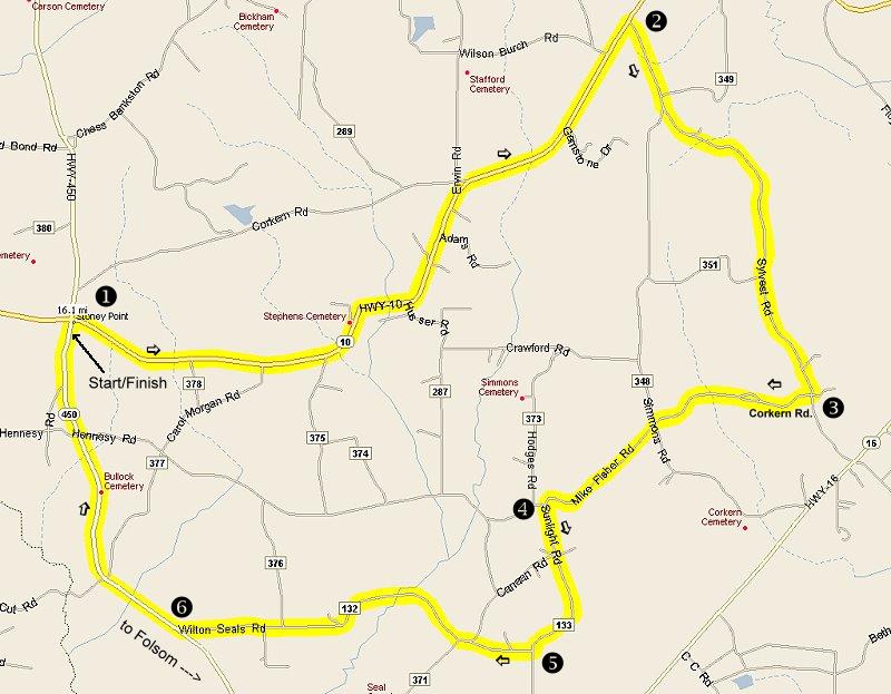 Stoney Point Road Race Map