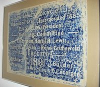 Old NOBC Club House - Rubbing of plaque.